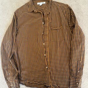 Old Navy Blue and Orange Checkered Shirt size XXL